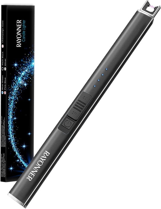 Rechargeable Electric Candle Lighter for Deep Jars Windproof & Flameless Arc Lighter for Home Decor, Aromatherapy Christmas Stocking Stuffers Gifts